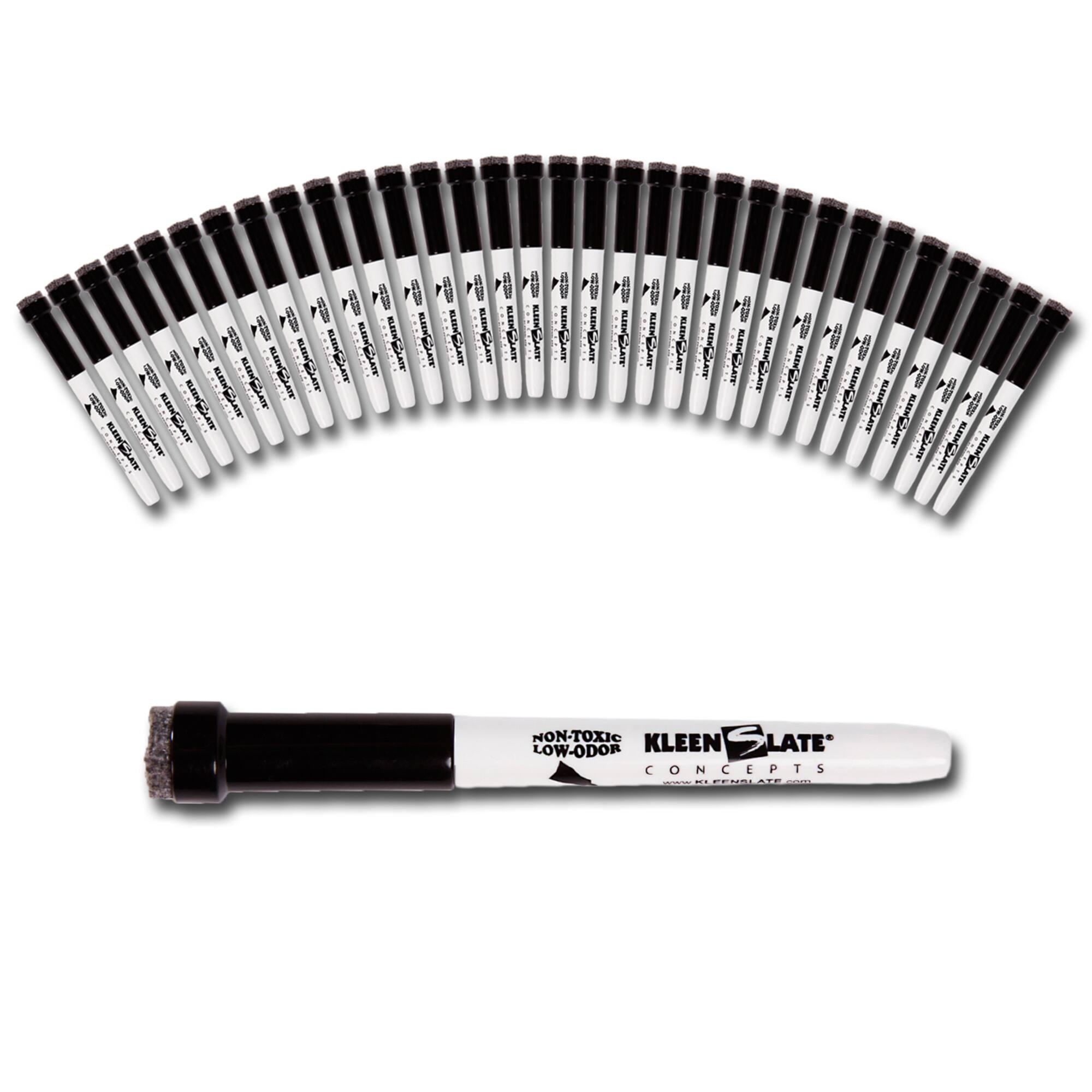 KleenSlate® Small Black Dry Erase Markers with Eraser, 36ct.